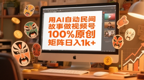 用AI自动民间故事做视频号，100%原创，矩阵日入1k+-零云博客