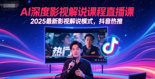 AI深度影视解说课程直播课，2025最新影视解说模式，抖音热推-零云博客