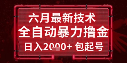 六月最新技术全自动暴力撸金，稳定日入2k+包起号，长期稳定【揭秘】-零云博客