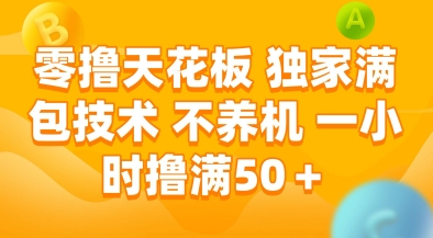 零撸天花板，独家满包技术，不用养机，一小时撸满50+，收益稳定【揭秘】-零云博客