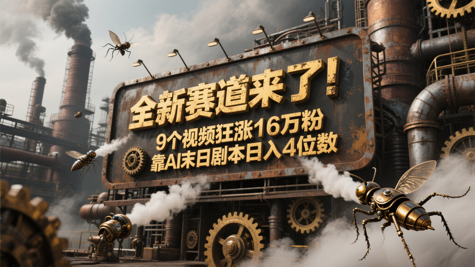 全新赛道来了！9个视频狂涨16万粉，靠AI末日剧本日入4位数，评论区爆肝追更！-零云博客