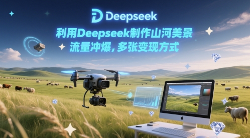 利用Deepseek制作山河美景，流量冲爆，多张变现方式-零云博客