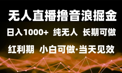 无人直播撸音浪掘金，日入1k+，纯无人红利期，小白可做，当天见效【揭秘】-零云博客
