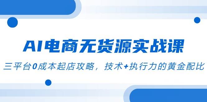 （14982期）AI电商无货源实战课，三平台0成本起店攻略，技术+执行力的黄金配比-零云博客