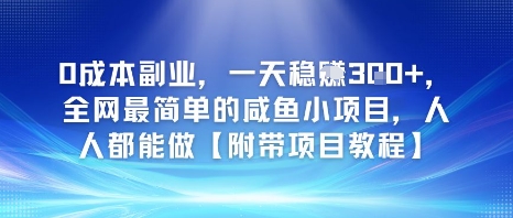 0成本副业，一天稳入3张，全网最简单的咸鱼小项目，人人都能做【附带项目教程】-零云博客
