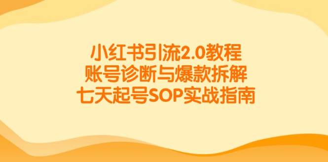 （14981期）小红书引流2.0教程，账号诊断与爆款拆解，七天起号SOP实战指南-零云博客