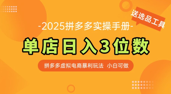 拼多多虚拟电商SOP教程，小白轻松月入过万，【附赠选品工具】-零云博客