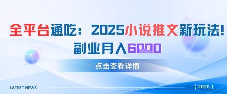 全平台通吃：2025小说推文新玩法，副业月入6k-零云博客