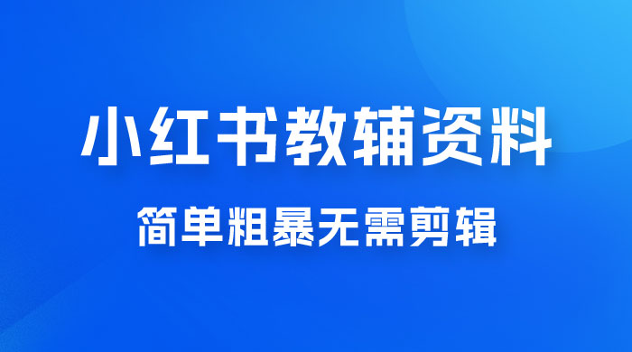 小红书教辅资料掘金，热门蓝海项目，简单粗暴无需剪辑，新手小白也能月入 1W+-零云博客