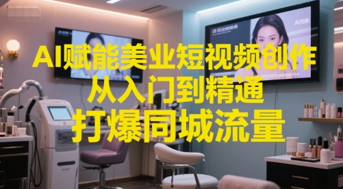 AI赋能美业短视频创作，从入门到精通，打爆同城流量，超级AI工具短视频实操落地-零云博客
