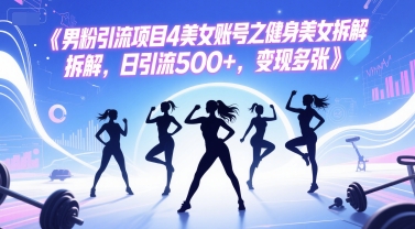 男粉引流项目4美女账号之健身美女拆解，日引流500+，变现多张-零云博客