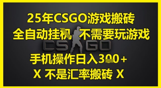 25年CSGO游戏搬砖，全自动运行，不需要玩游戏，手机操作日入3张(不是汇率搬砖)【揭秘】-零云博客