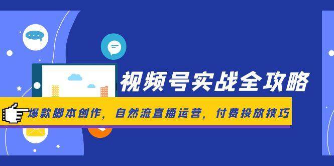 视频号实战全攻略，爆款脚本创作，自然流直播运营，付费投放技巧-零云博客