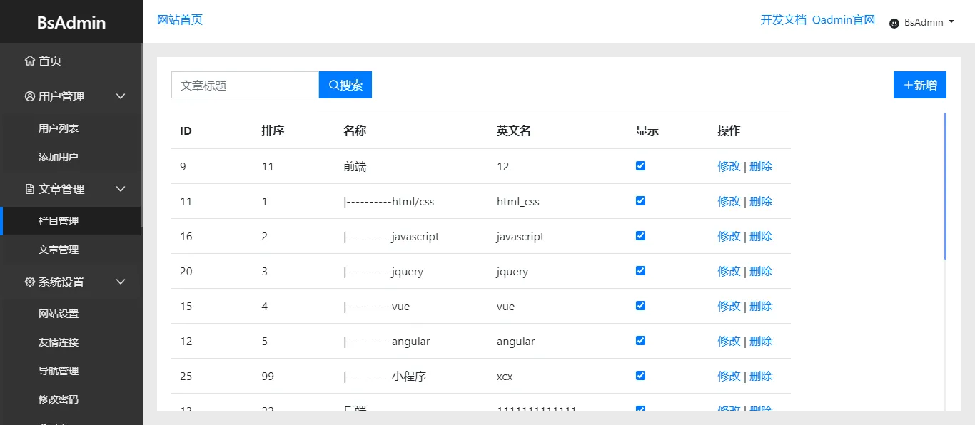 bsadmin(基于Bootstrap4构建的后台模板)-零云博客