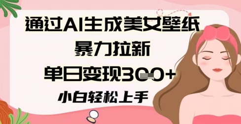 通过AI生成美女壁纸暴力拉新，单日变现3张+，小白轻松上手-零云博客