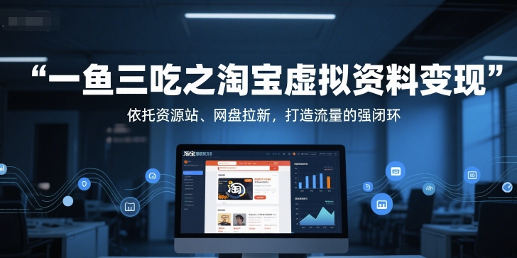 一鱼三吃之淘宝虚拟资料变现，依托资源站、网盘拉新，打造流量的强闭环-零云博客